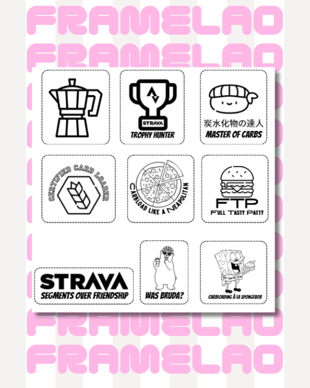 Transferstickerbogen „All Over Carbs“